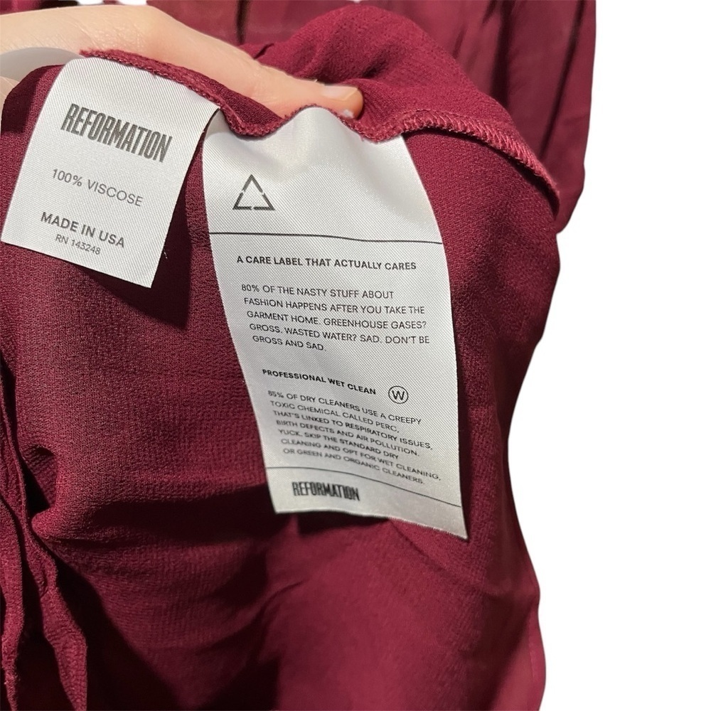 Reformation Deep Red Sheer Romper - Picture 10 of 14